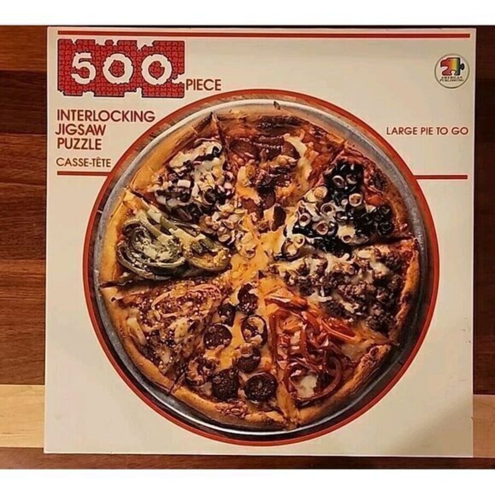 RARE American Publishing 500 Piece Puzzle Called Large Pie‎ To Go from 1990
